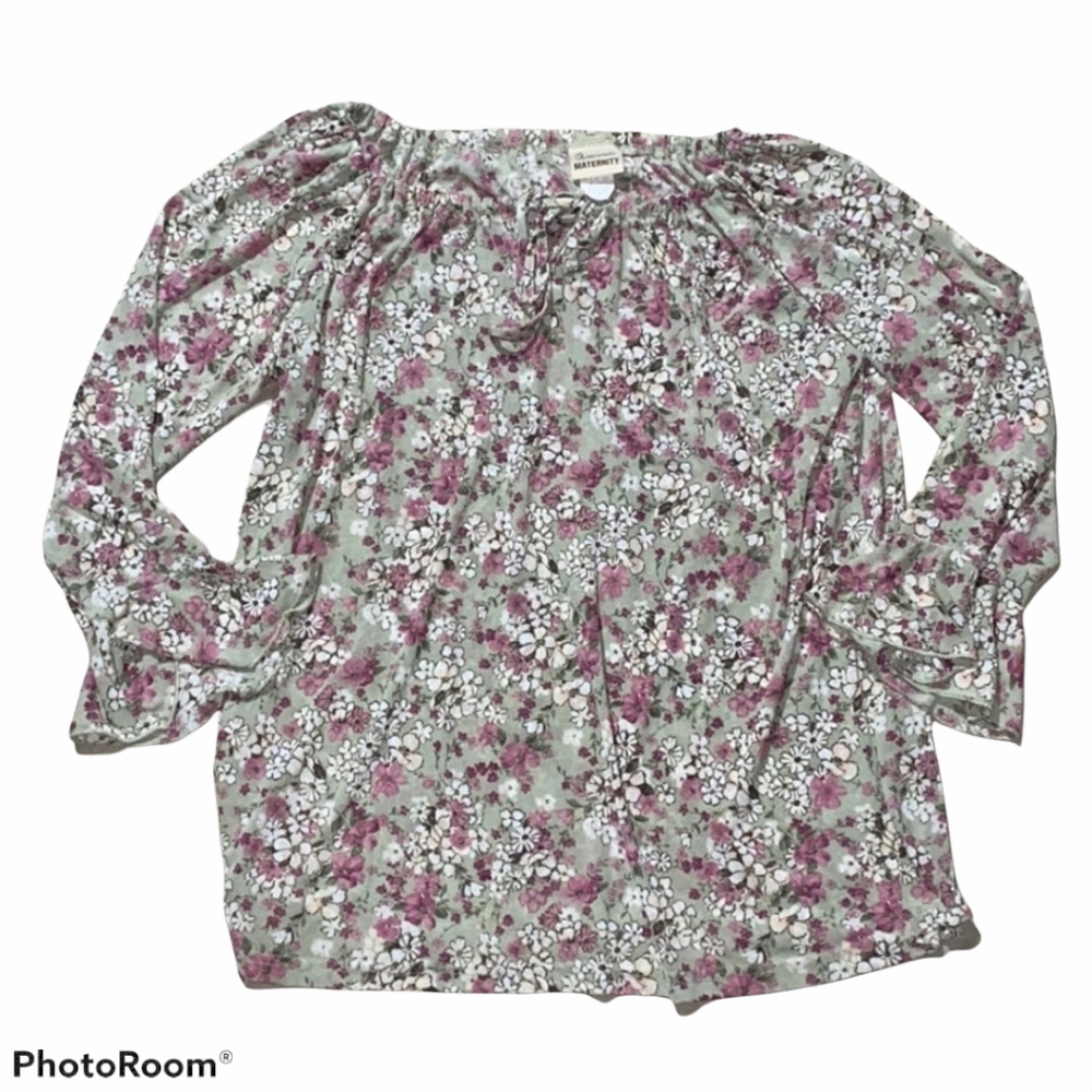 Announcements Maternity Cold Shoulder Floral Top sz L